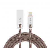 Изображение Усиленный USB-кабель Lightning Rock Cobblestone Peacock Light Coffee