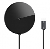 Изображение Черный переходник с беспроводной зарядкой Baseus Circular Mirror 5-in-1 Hub Type-C