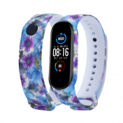 Изображение Цветной ремешок для браслета Xiaomi Mi Band 5 (Фиалки)
