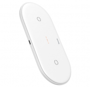 Изображение Беспроводная зарядка для iPhone 2 в 1 Hoco CW23 White