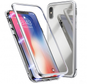Изображение Чехол-накладка для iPhone XS Max Maibake 360 Magnet Glass Case Silver