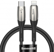 Изображение Черный кабель Type-C/Lightning Baseus Horizontal Data Cable 1m