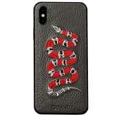 Изображение Кожаная наклейка для iPhone X/XS Glueskin Serpente
