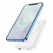 Изображение Магнитный Power Bank MagSafe с беспроводной зарядкой Hoco J79 PD 10000mAh White