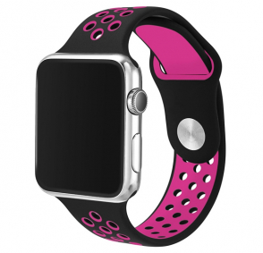 Цвет изображения Ремешок Apple Watch 42/44/45 mm Perforated Sport Band Black/Pink