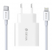 Изображение Сетевое зарядное устройство Devia Smart PD Charger Set с кабелем Type-C / Lightning