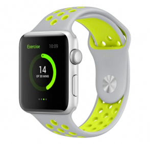Цвет изображения Ремешок Apple Watch 42/44/45 mm Perforated Sport Band Gray/Green