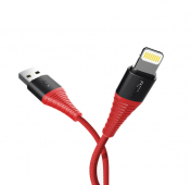 Изображение Красный усиленный USB-кабель Lightning Rock Hi-Tensile 1,2 m