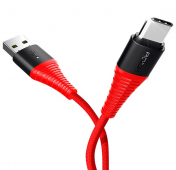 Изображение Красный усиленный USB-кабель Type-c Rock Hi-Tensile 1m
