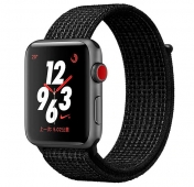 Изображение Черно-серый нейлоновый ремешок на липучке для Apple Watch 42/44 mm
