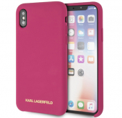 Изображение Розовый силиконовый чехол-накладка для iPhone X/XS Lagerfeld Karl
