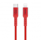 Изображение Красный усиленный кабель Type-C/Lightning WiWU MFI WP101 1m