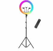 Изображение Кольцевая лампа RL-14 RGB на штативе с пультом управления 36 см