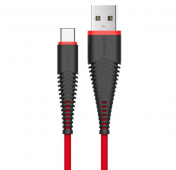Изображение Красный усиленный кабель USB/USB Type-C Devia Fish 1 Flexible 2.4A 1.5m