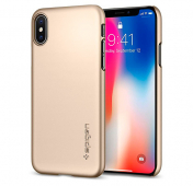 Изображение Золотой чехол-накладка для iPhone X/XS Spigen Thin Fit