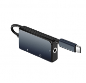 Изображение Серый переходник WiWU Alpha LT02 Pro Type-C to Type-c / 3.5 jack