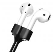 Изображение Черный силиконовый магнитный держатель для AirPods Deppa Strap