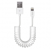 Изображение Белый спиральный USB-кабель Lightning Deppa Spring Cable