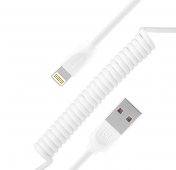 Изображение Белый спиральный USB-кабель Lightning Remax Coil Spring 1m