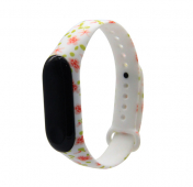 Изображение Цветной ремешок для браслета Xiaomi Mi Band 4/3 (Красные Цветы)