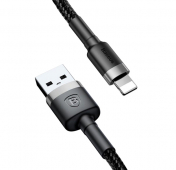 Изображение Черный USB-кабель Lightning Baseus 2.4А Cafule Cable 50сm Grey