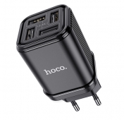 Изображение Сетевое зарядное устройство Hoco C84a 4USB 3.4A черное