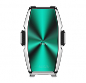 Изображение Автодержатель для смартфонов с беспроводной зарядкой Totu Armour Series Green/Silver