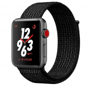 Изображение Черно-серый нейлоновый ремешок на липучке для Apple Watch 38/40 mm