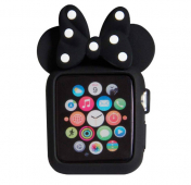Изображение Черный силиконовый чехол для Apple Watch 38 mm Minnie Mouse
