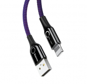 Изображение Синий усиленный кабель Lightning Baseus C-shaped Light QC 3A 1m