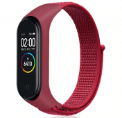 Изображение Ремешок для браслета Xiaomi Mi Band 4 нейлоновый ярко-розовый