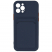 Цвет изображения Чехол для iPhone 12 Pro с отделением для карт Card Case темно-синий/оранжевые кнопки