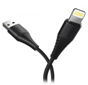 Изображение Черный усиленный USB-кабель Lightning Rock Hi-Tensile 1,2 m